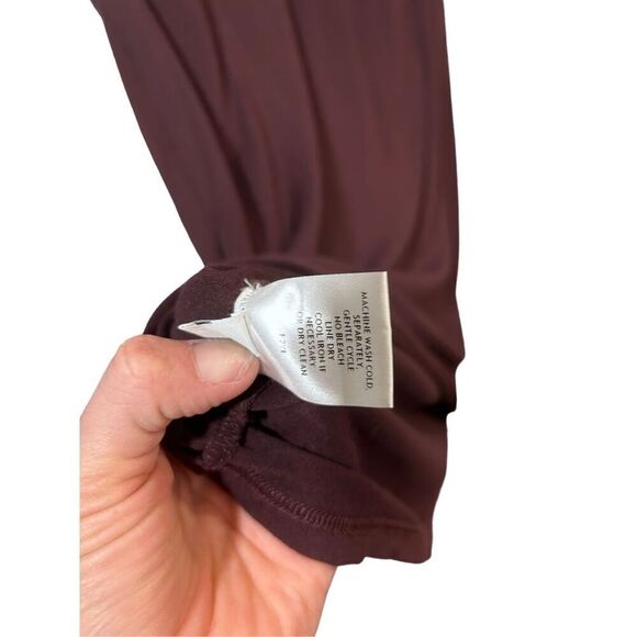 Eileen Fisher Plum Purple Drape Neck Y2K 3/4 sleeve Mini Dress Size XS Bratz - Picture 8 of 11